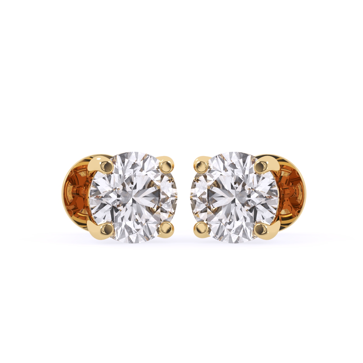 Forever One Round Solitaire Studs Earrings